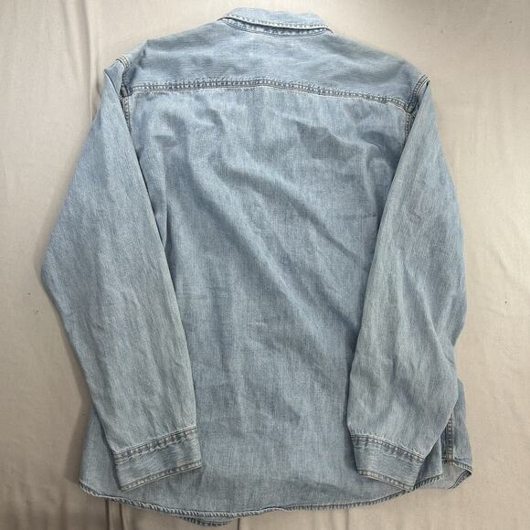 Levi Strauss Shirt Mens XL Denim Western Pearl Snap Long Sleeve Casual - Picture 11 of 13